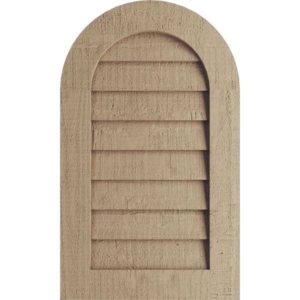 Timberthane Riverwood Round Top Faux Wood Non-Functional Gable Vent, Primed Tan, 32
